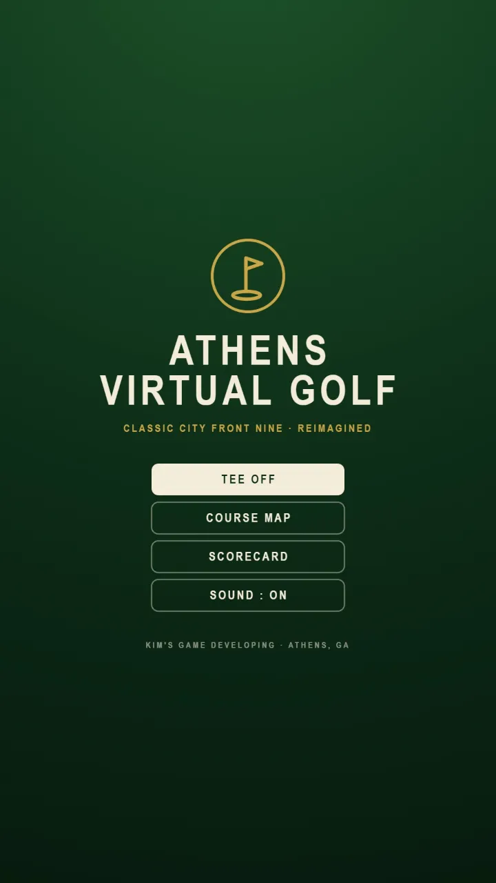 Title screen of Athens Virtual Golf